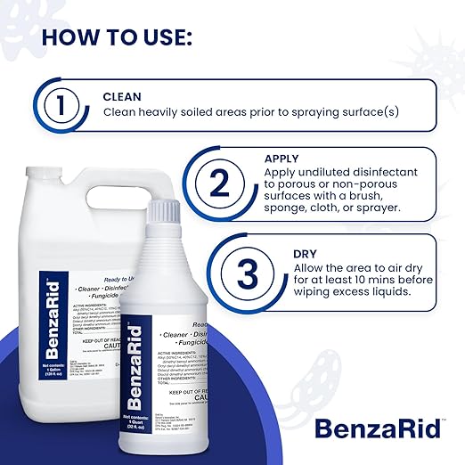 Professional Mold Killer Fungicide Kills Aspergillus Niger (Black Mold) H5N1 Pack | Multi-Purpose Fungicide, Mildewstat, Disinfectant, Virucide | EPA Reg. | 4 Gal Set