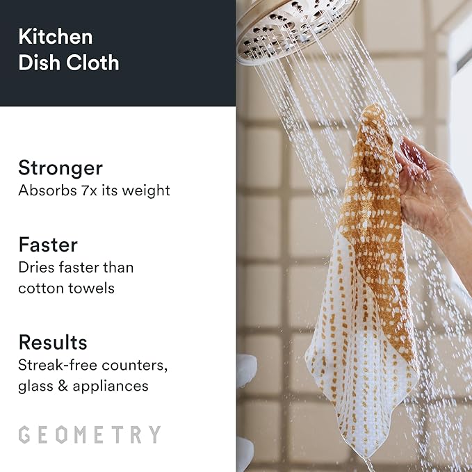 GEOMETRY Kitchen Dish Cloths - Quick Dry Dishcloths for Kitchen - Premium Dish Rags with Geoweave - 3-Pack Set This and That