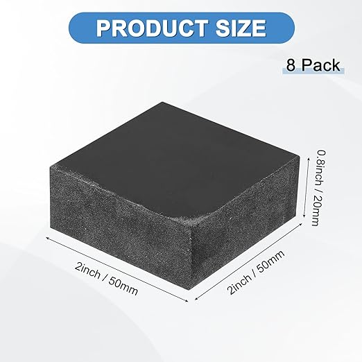 8-Pack Rubber Anti Vibration Pads 2" Non-Slip Square Vibration Isolation Pads Anti Noise Shock Absorbing Mats for Washing Machine/Dryer/HVAC/Air Conditioner [ 0.8" Thickness]