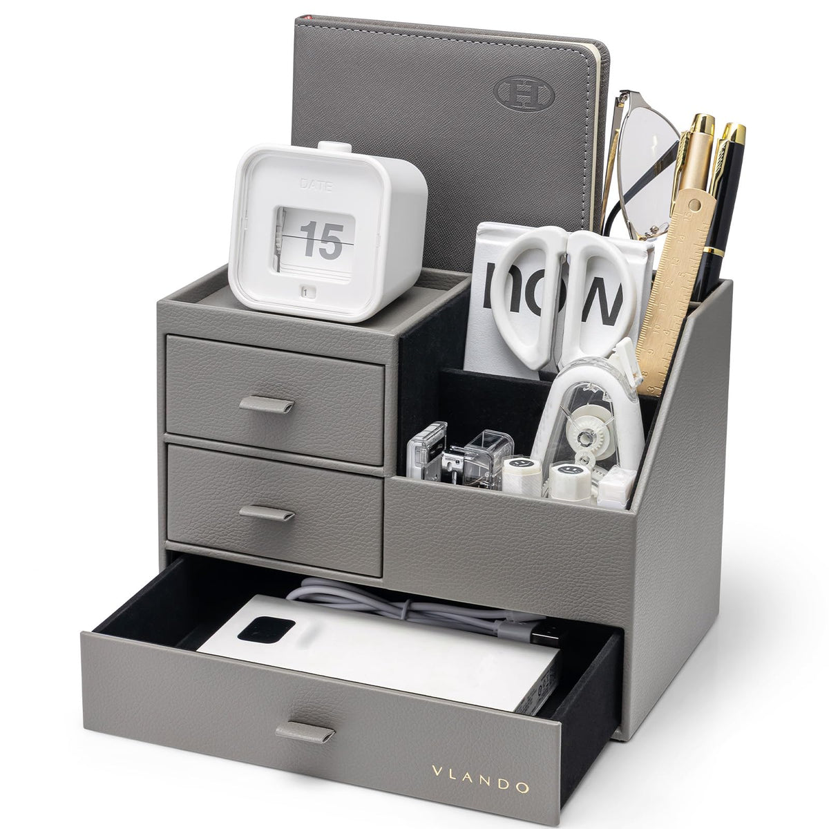 VLANDO Desk Organizer,PU Leather Office Storage with | All Products - Image 1