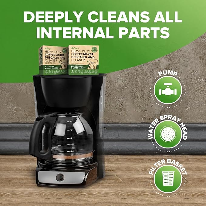 Renuv Coffee Maker Cleaner and Descaler and Dishwasher Cleaner Bundle