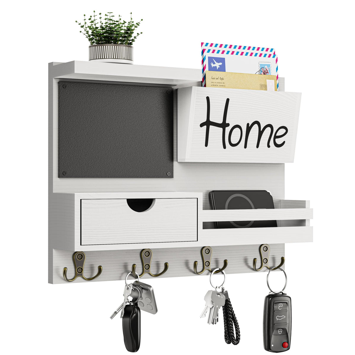 Farmhouse Key Holder for Wall with Mail Organizer - Easy - Image 1