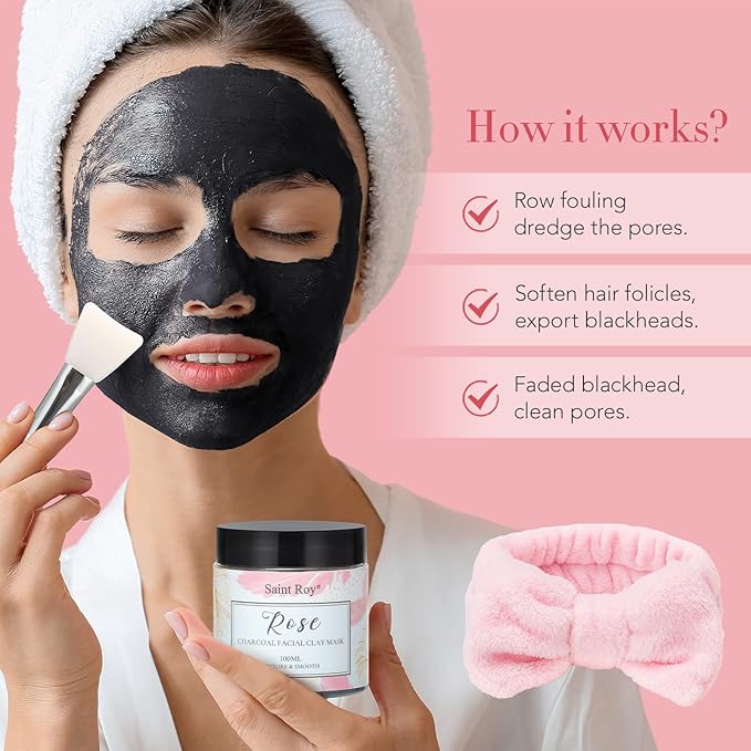 Spa Gifts for Women - 10pcs Self Care Kit with Rose Scented Facial Cleanser, Scrub, Body Wash, Clay Mask, Essential Oil
