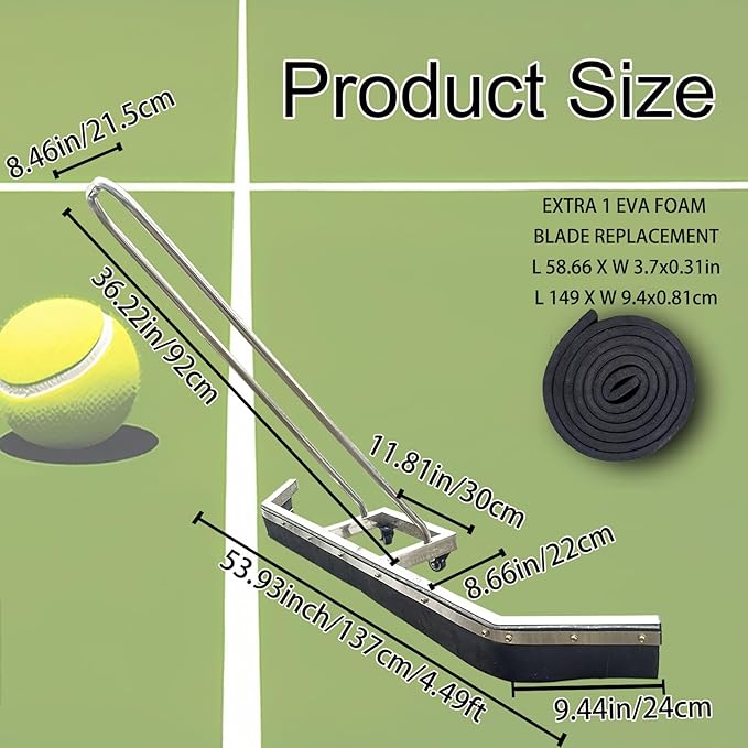 Port Tennis Court Squeegee Rain Shuttle for Sports Court Water Wiper Device Water Remover Stadium Dust Collector Wiper