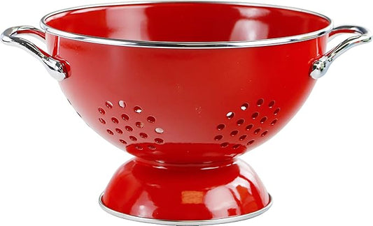 Calypso Basics by Reston Lloyd Powder Coated Enameled Colander, 1.5 Quart, Red