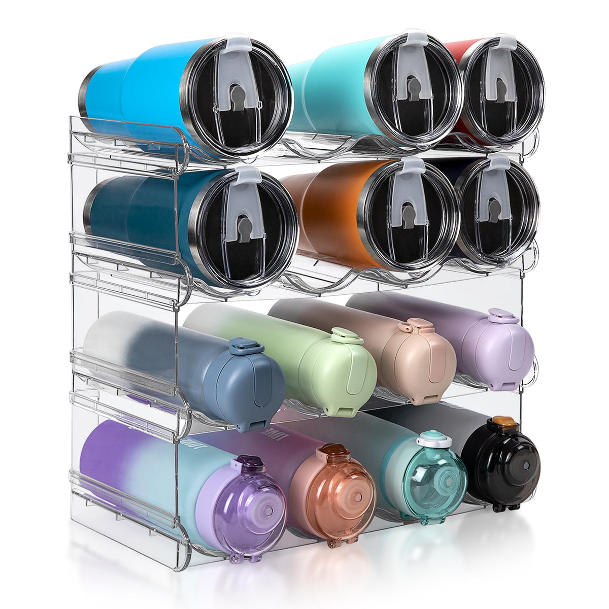 spospo Water Bottle Organizer 4 Tier Large Compartme | All Products - Image 1