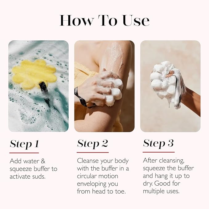 Spongellé Beach Grass Wild Flower Bath Sponge | Built-in Body Wash & Body Scrubber, Shower Loofah Sponge for Women | 14+ uses