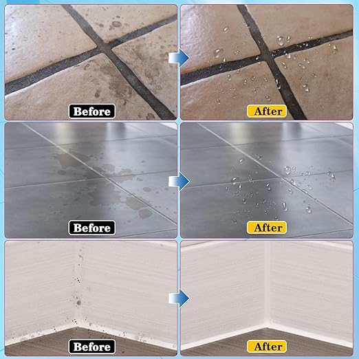 Grout Sealer, Waterproof Grout Sealant Spray, Tile Grout Sealer, Long Lasting Clear Grouts Sealers for Shower Tile, Floors, Protect Marble, Ceramic and Granite Surface Grout Cleaner 200ML