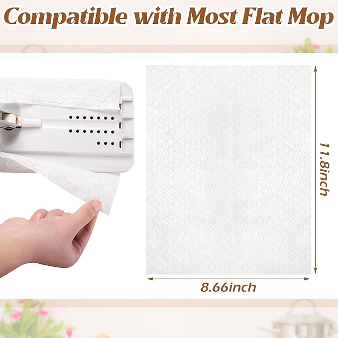 Hoolerry 300 Count Dry Sweeping Cloths Compatible with Swiffer Sweeper, Disposable Dry Mop Refills, Dusting Cloths Duster Refills Mop Pads for Hardwood Tile Vinyl Floor, 11.81 x 8.66 Inch