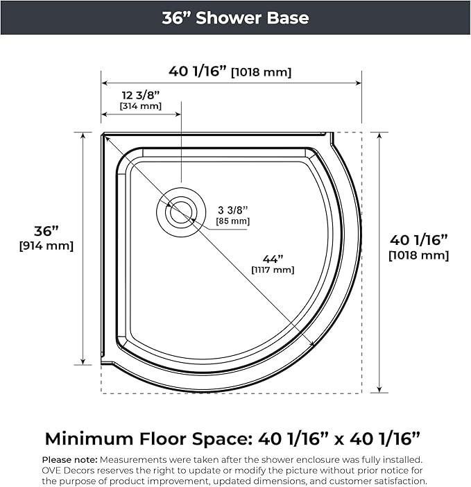 OVE Decors Breeze 36 in. Corner Shower Clear Sliding Door with Walls and Base in Chrome Finish