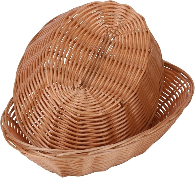 26 Pack 9 Inches Oval Wicker Bread Basket, Woven Serving Baskets, Woven Food Storage Basket for Table, Restaurants, kitchen, Party (9.06 x 5.91 x 2.56 Inch)