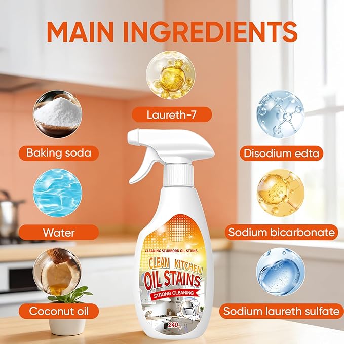 wuliao FIELL Clean Kitchen Oil Stains Spray, Heavy-Duty Kitchen Degreaser Foam Cleaner, Multi functiona Foam Cleaner Spray(3)