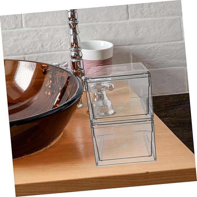 Space-saving Acrylic Cosmetic Box Drawer Makeup Organizer for Bathroom Desk Organizer Storage Bins