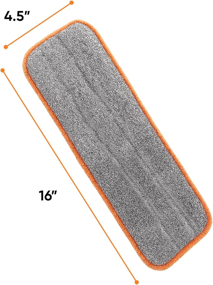 Superio Self-Wringing Microfiber Cleaning Mop with Hands-Free Wringing Blade and 3-Pack Reusable & Washable 8" x 4.5" Microfiber Mopping Pad for Home, Kitchen, Bathroom, Streak-Free Cleaning