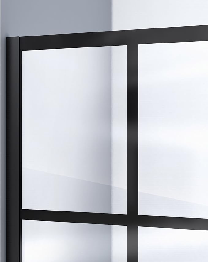 DreamLine Montego Toulon 34 in. x 72 in. x 3/8 in. Frameless Single‑Panel Shower Screen Door for Walk-in Shower in Matte Black
