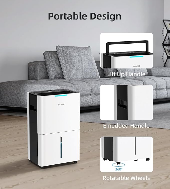 5000 Sq. Ft Dehumidifiers for Home and Basement, 52 Pint/Day Dehumidifier with Drain Hose, 3 Modes, 24H Timer, Auto Defrost, Child Lock, for Bedroom, Garage, RV, Large Room, Humid Summer, Rainy Season