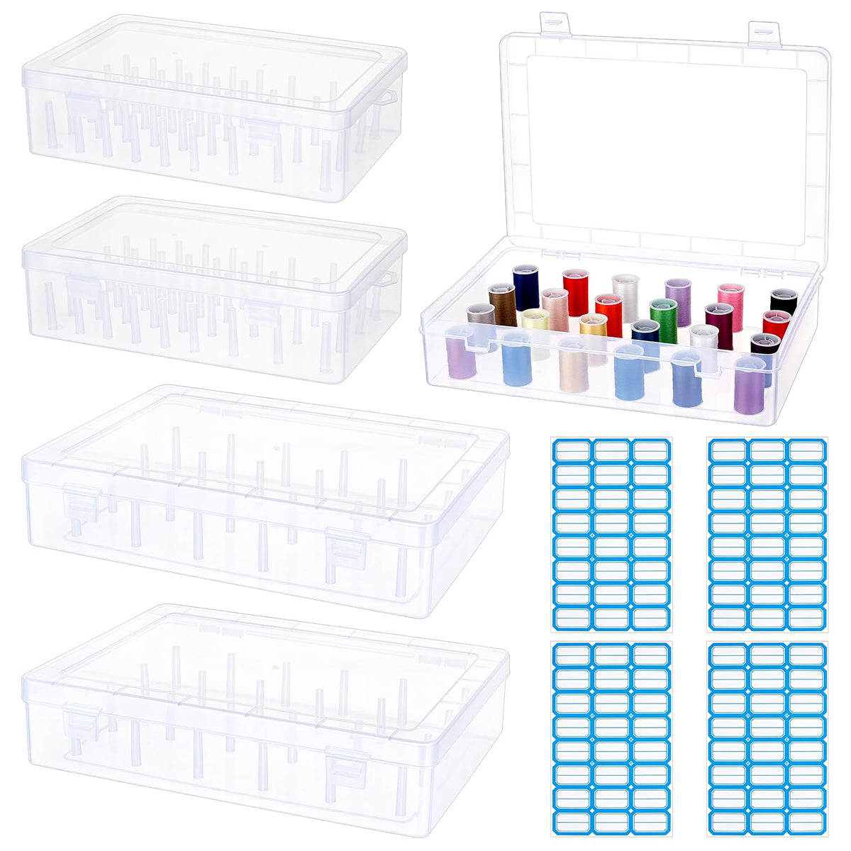4 Packs Thread Storage Box Multi Size Thread Spool Holder - Image 1