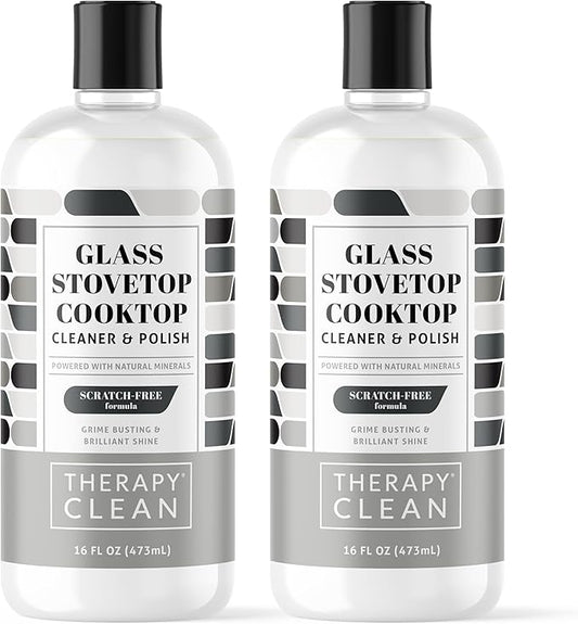 Therapy Glass Stove Top Cleaner 16 fl oz. (2 Pack) - Safe for Ceramic, Electric, Induction Stovetops