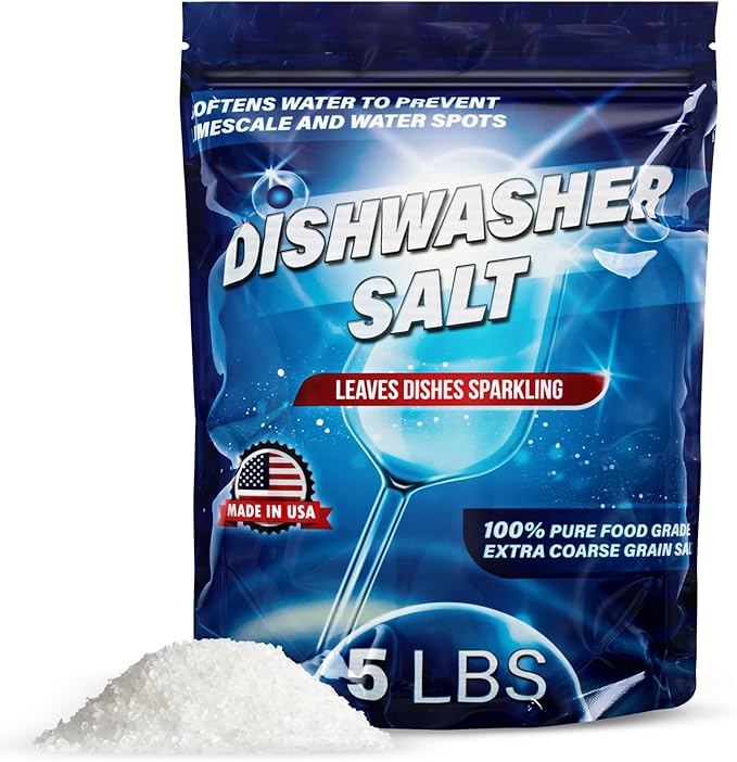 IMPRESA Coarse-Grain Dishwasher Salt - 80 Oz 100% Pure Formula & Softener Salt - Compatible With Miele, Bosch & Whirlpool Models & Dishwasher Water Softener