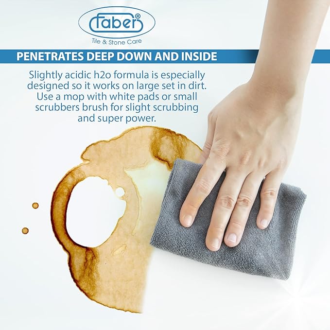 FABER Tile Cleaner - Heavy Duty Acidic Detergent for Deep Cleaning On Organic & Inorganic Dirt – Home and Commercial Remover for All Deep Stains and to Remove Residues from Other Cleaners, 1 Liter