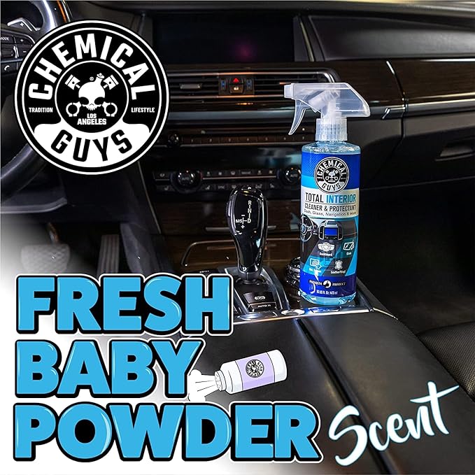 Chemical Guys Foaming Citrus Fabric Clean Carpet & Upholstery Cleaner, Ready To Use, Sprayable 16 fl oz, Citrus Scent + Total Interior Cleaner and Protectant, 16 fl oz