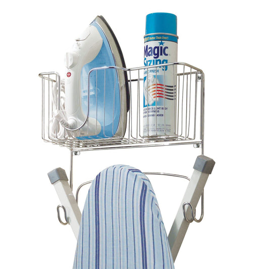 mDesign Metal Steel Ironing Board Holder Wall Mount - Image 1