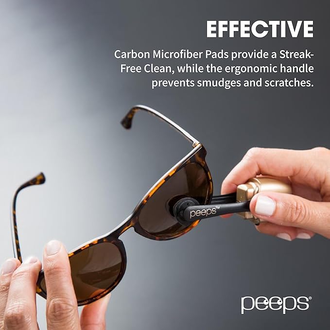 CarbonKlean Peeps Eyeglass Lens Cleaner - Efficient and Durable Carbon Microfiber Technology - Exclusively Used by NASA - 500 Uses (Injected Red)