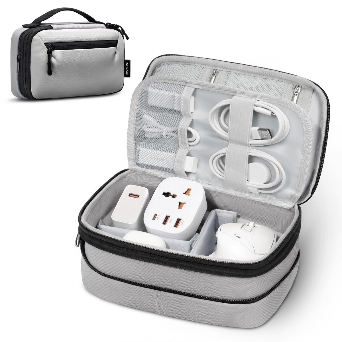TOPEAST Expandable Cable Organizer Bag, Large Capacity Tech Pouch - Image 1