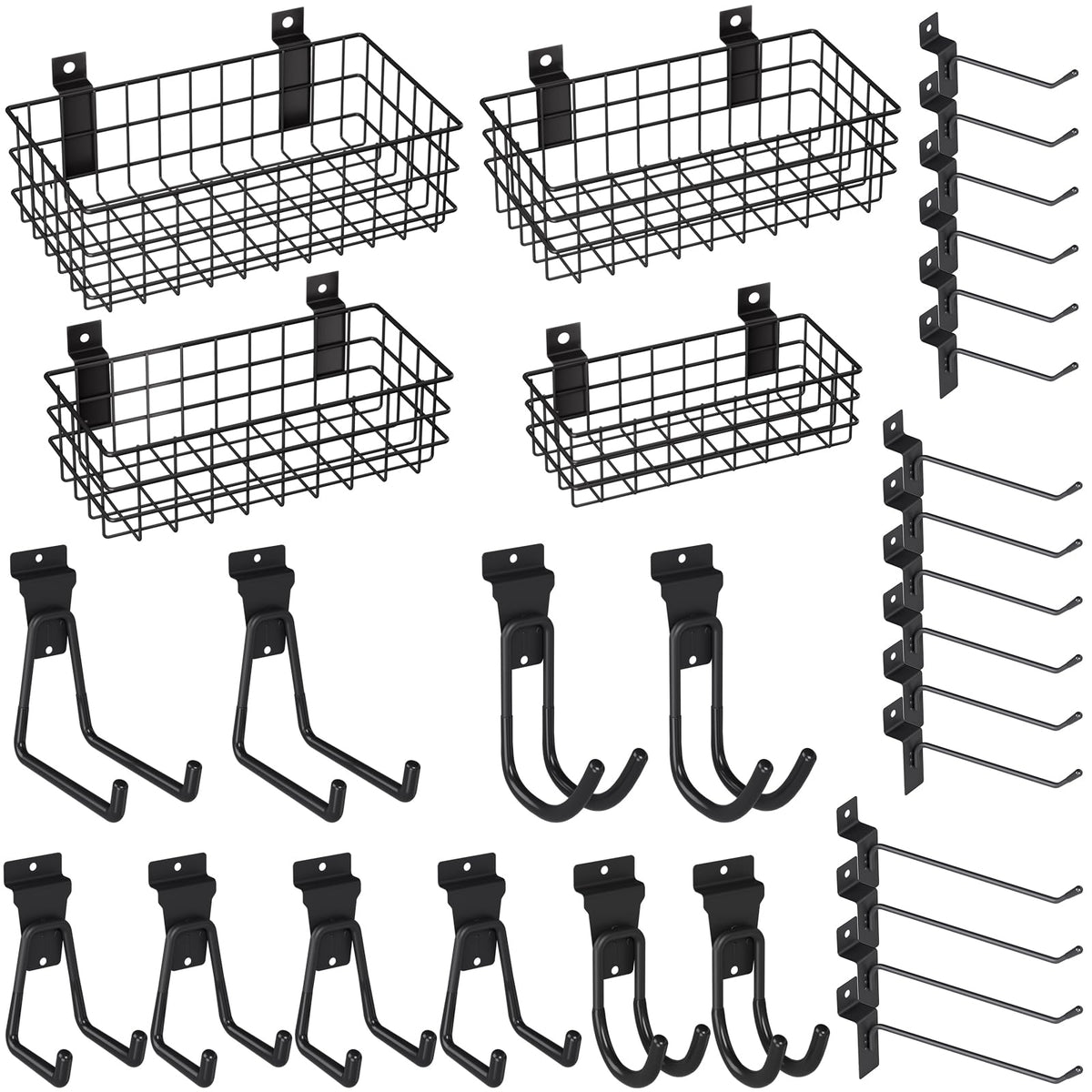 INCLY 30PCS Slatwall Accessories Kit, 4 Basket & Multisize - Image 1