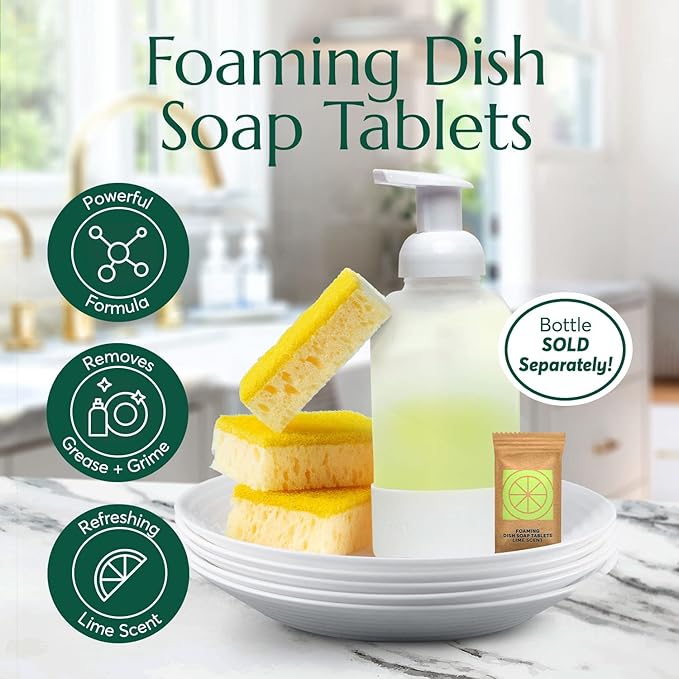 CLEANOMIC Garbage Disposal Cleaner, Foaming Dish Soap & Reusable Kitchen Cloth Bundle