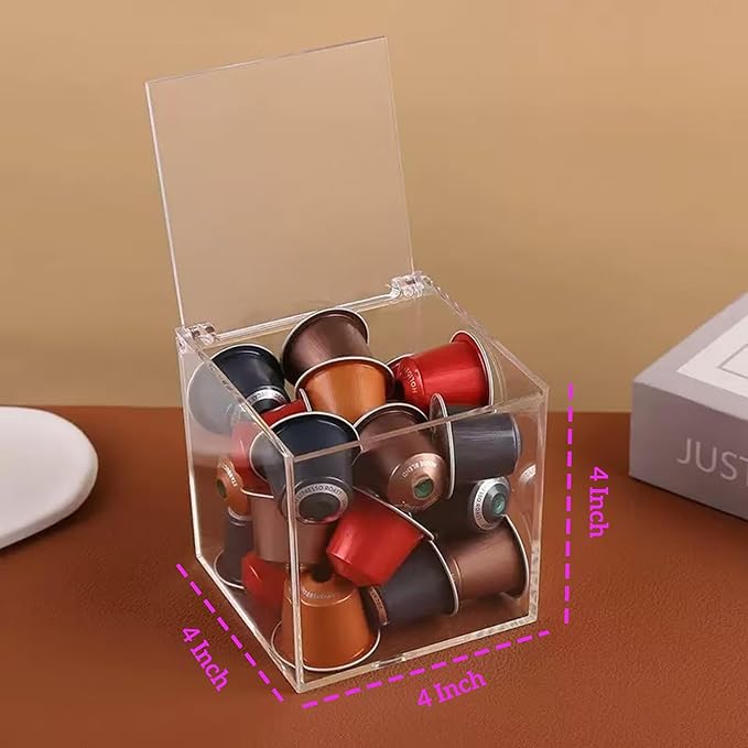 KissYou Acrylic Boxes with Lid Small Lucite Boxes Clear Display Box for Easter Gifts Treats Candies & Accessories, Plastic Storage Boxes