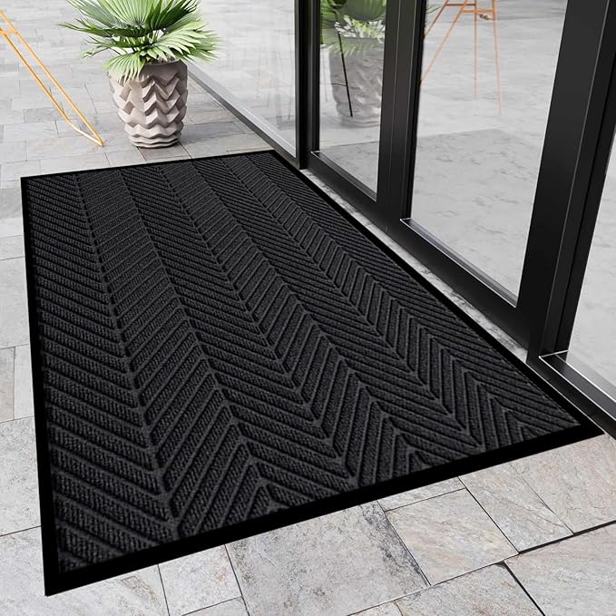 Front Door Mat,3'x6' Commercial Floor Mat Indoor Outdoor Entrance, Heavy Duty Welcome Mat, Rubber Backing Non Slip Doormat for Entryway, Large Entry Rug for Home Office Business Areas