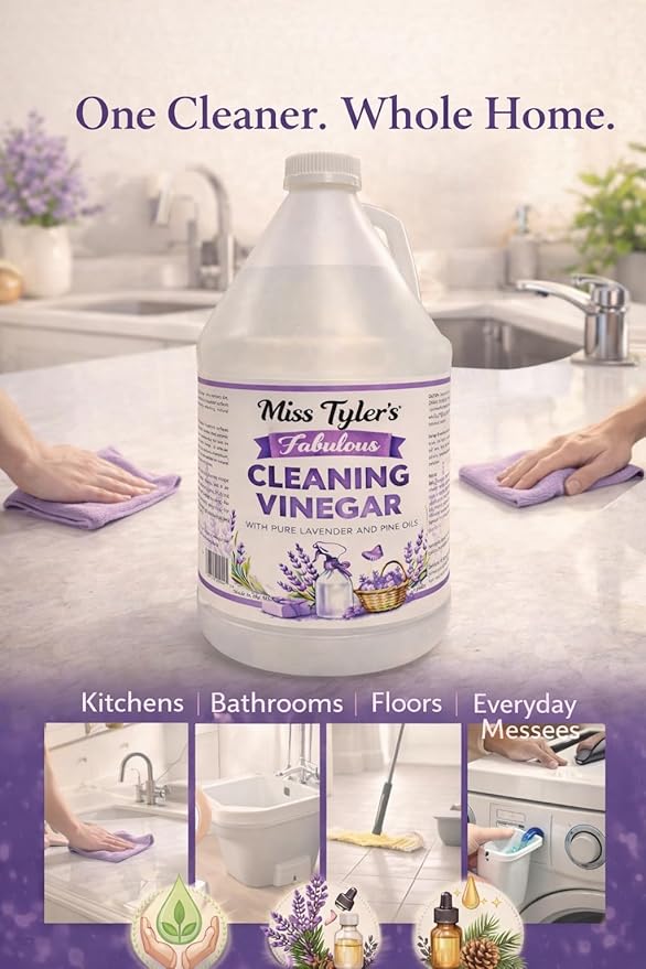 Miss Tyler's Fabulous All Purpose Cleaning Vinegar with Pure Lavender and Pine Oils, 128 Fluid Ounces