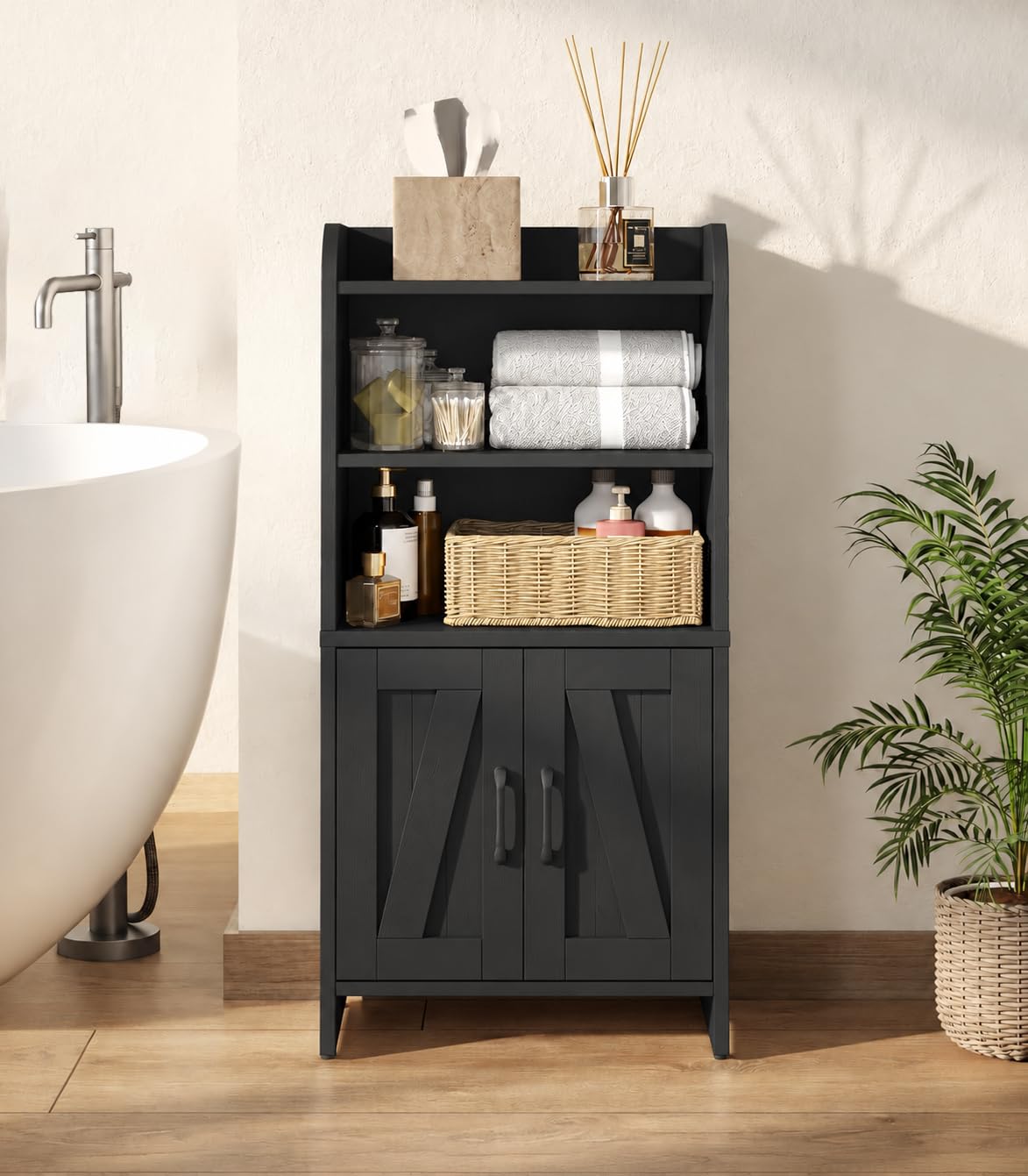 Small Bathroom Storage Cabinet, Farmhouse Freestanding - Image 1