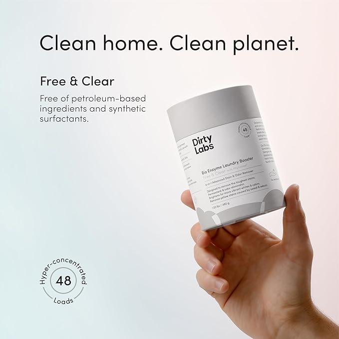 Dirty Labs | Bio-Enzyme Laundry Starter Kit | Signature Detergent (32 Loads) & Bio Enzyme Booster (48 Loads) | Hyper-Concentrated | High Efficiency & Standard Machine Washing | Nontoxic, Biodegradable