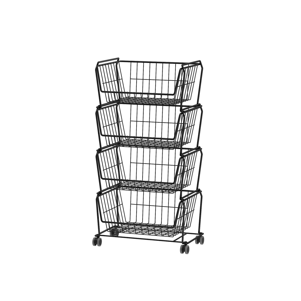 PUSDON 4-Tier Spacious Stackable Wire Storage Baskets - Image 1