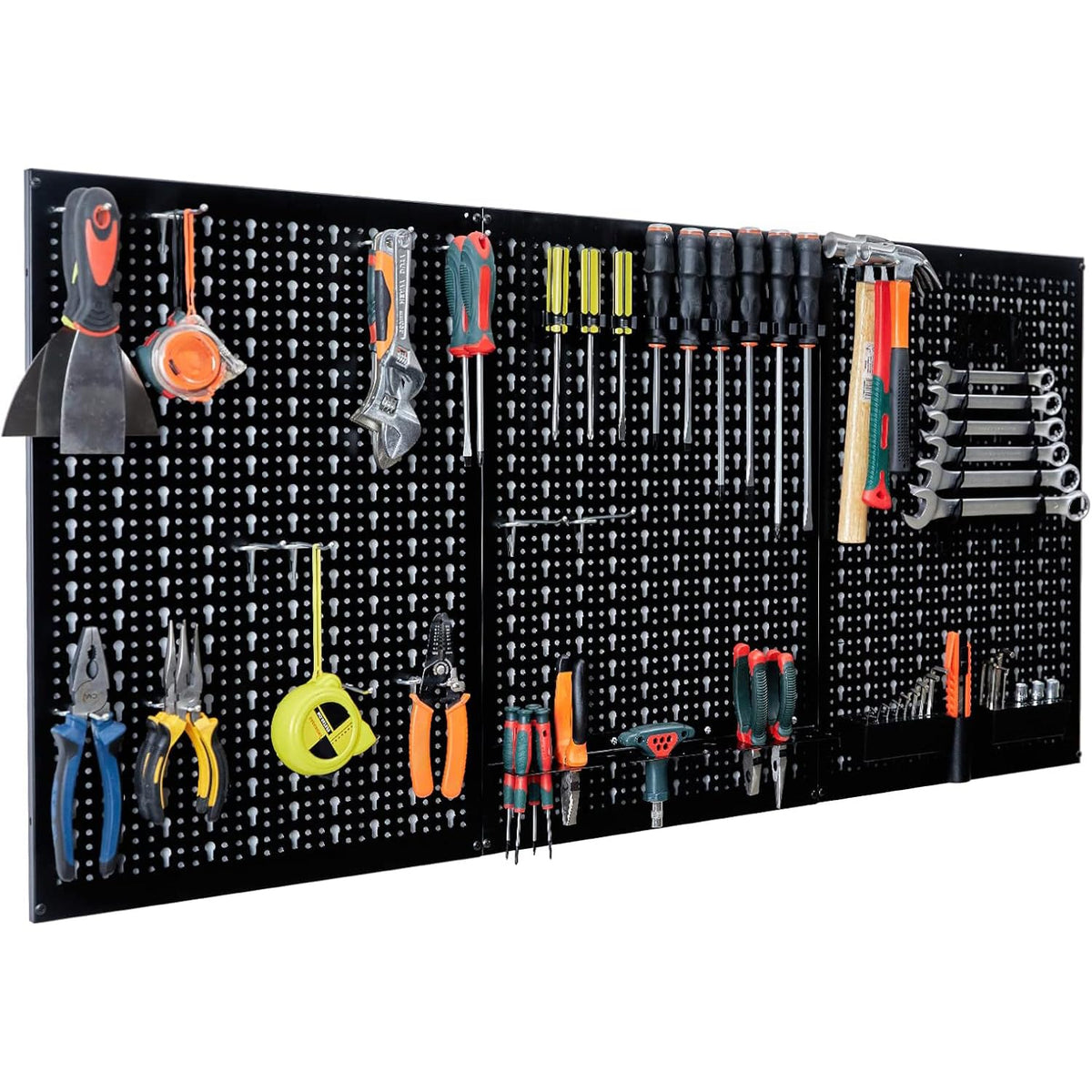 Peg Board Wall Organizer 4 ft. Metal Garage Wall Pegboard - Image 1