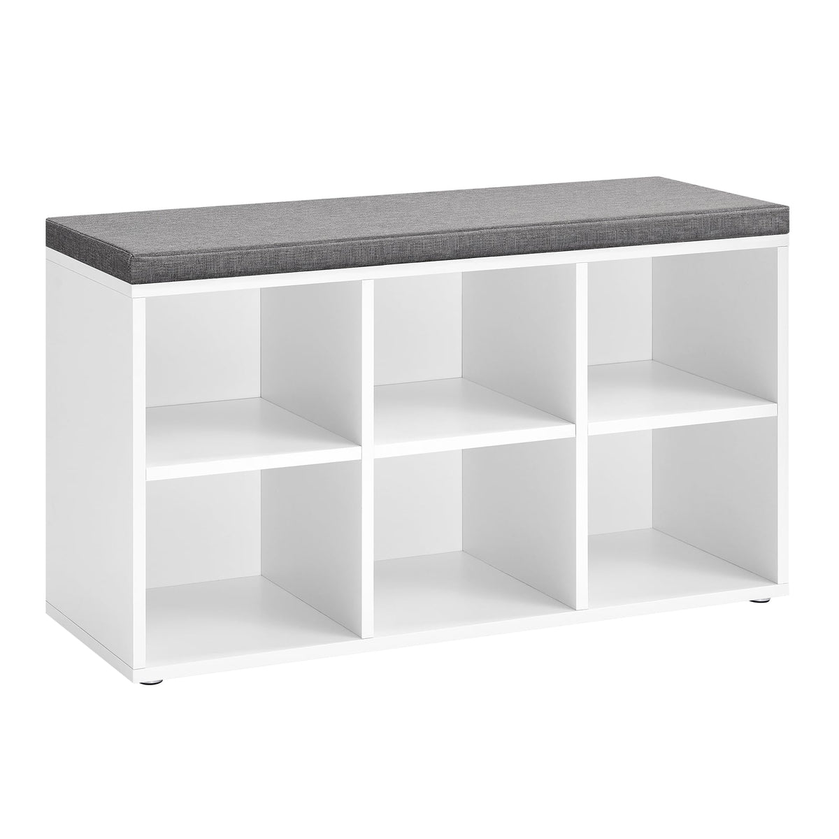 VASAGLE Shoe Bench with Cushion, 6 Compartments - Image 1