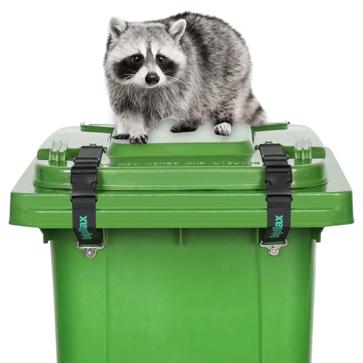 Trash Can Locks for Animals, Raccoon and Bear Proof Straps - 2PCS - Image 1