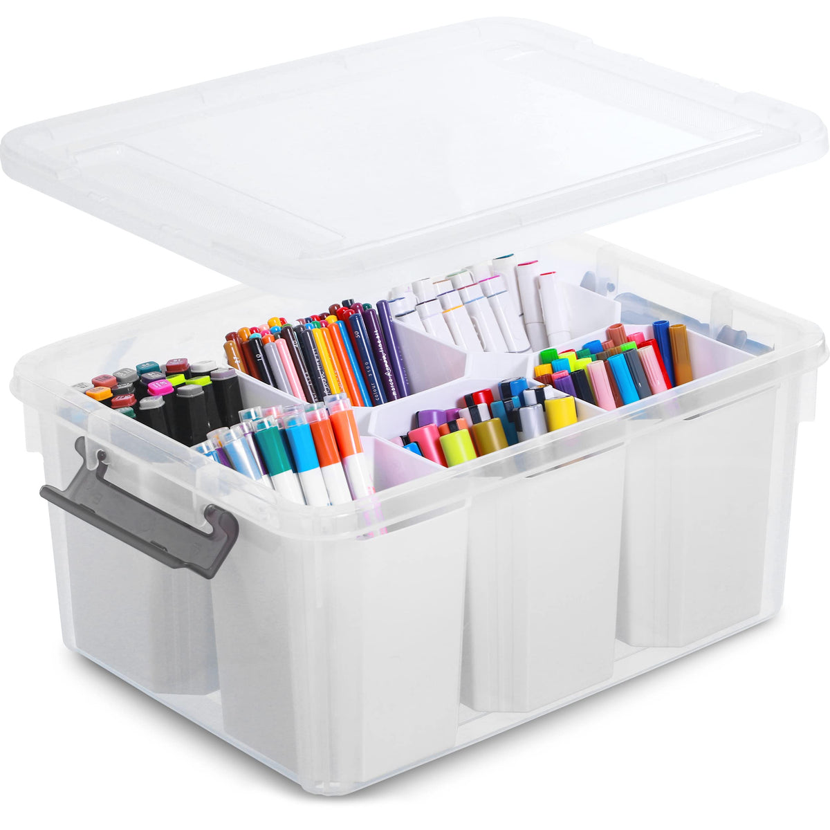 Citylife 17QT Craft Organizers and Storage bins with Lids, Marker - Image 1