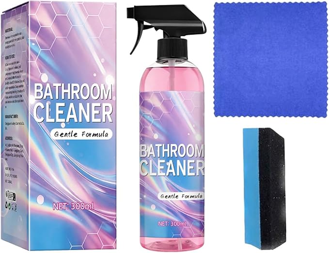 Heavy Duty Bathroom Scrubbing Solution, Bathroom Descaler Foam Cleaner, Powerful Pink Bathroom Cleaner Spray, For Sink Tub Floor Tile (2PCS)