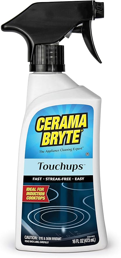 Cerama Bryte Touchups Cooktop Cleaner Spray, 16 Ounce, Daily Use, Streak-Free, Removes Fingerprints