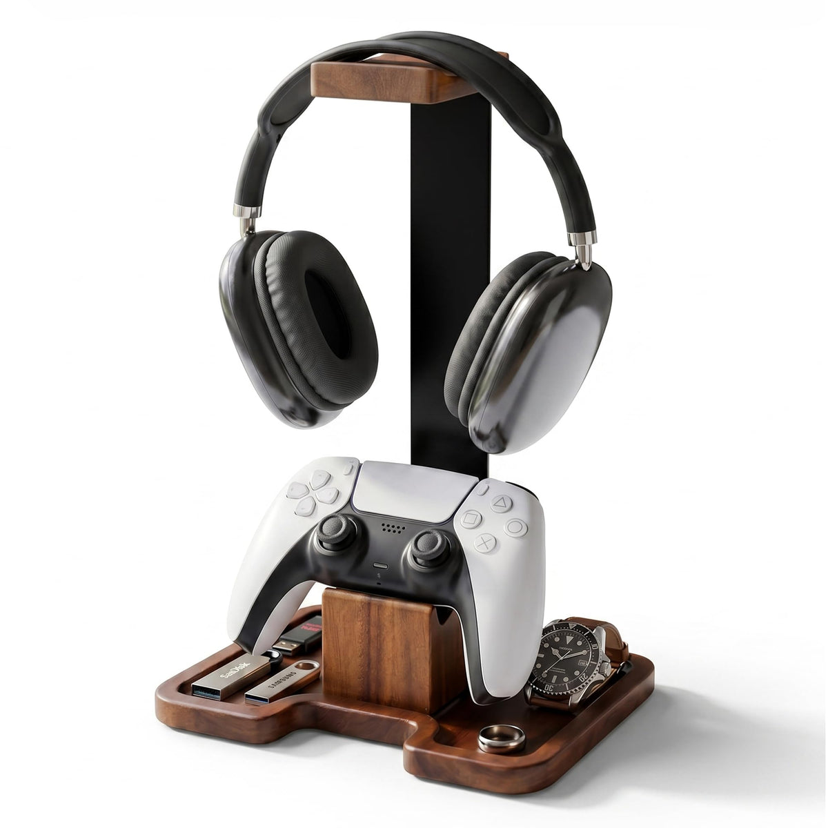 Gaming Equipment Headset Stand with Game Controller Holder & - Image 1