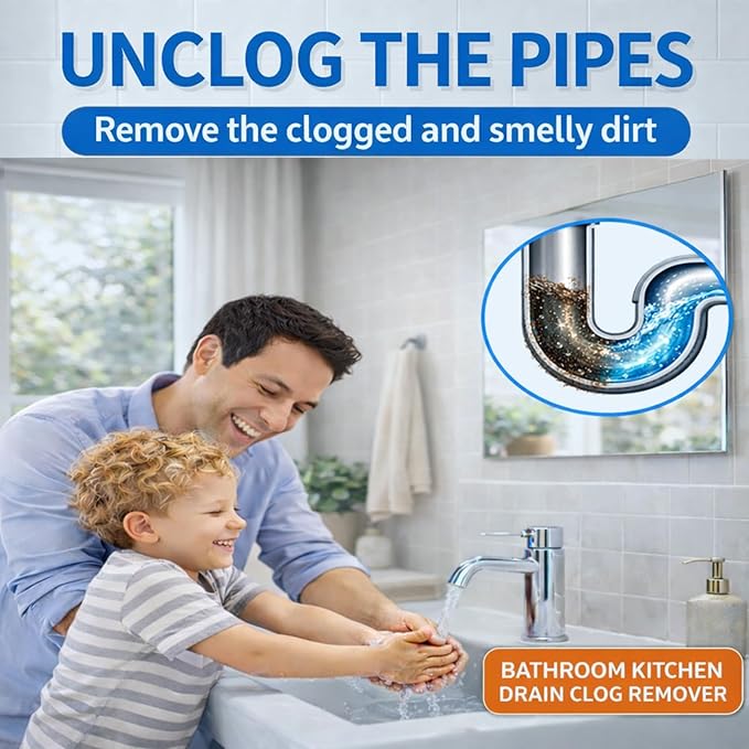 Drain Clog Remover, Liquid Plumber Drain Cleaner, Garbage Disposal Cleaner and Deodorizer, Pipe Cleaners for Shower or Sink Drains, Professional Toilet Unclogs and Removes Hair, Blockage (2 pcs)