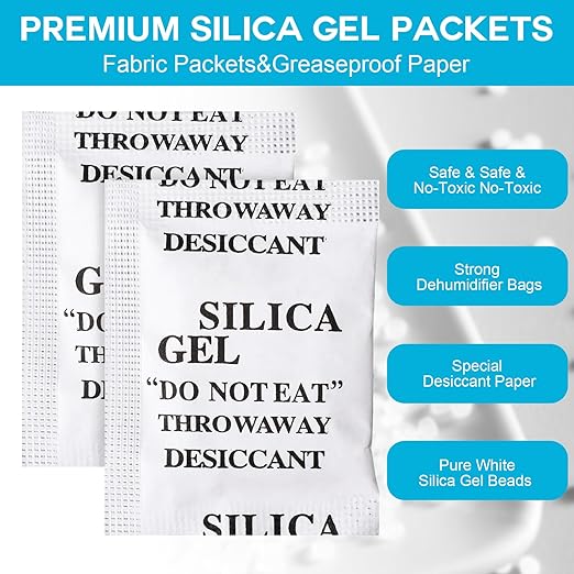 1000 Pcs 1 Gram Silica Gel Packets Desiccant Packs for Storage Moisture Absorbers Silica Gel Anti Humidity Transparent Food Grade Desiccant Packs for Electronics, Clothes Shoes