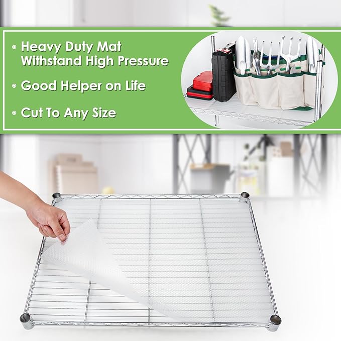 Wire Shelf Liner 12x197'' Clear Shelf Liner Kitchen,Cabinets,Drawer Liner, Cupboard, Under Sink, Pantry,Non-Adhesive Liner,Stain-Proof Shelf,1.2mm Thicken/Waterproof/Anti-Slip Liners