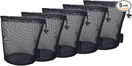 iBasingo 5pcs Nylon Mesh Bag Stuff Sack Golfball Pot Outdoor M-BVP02