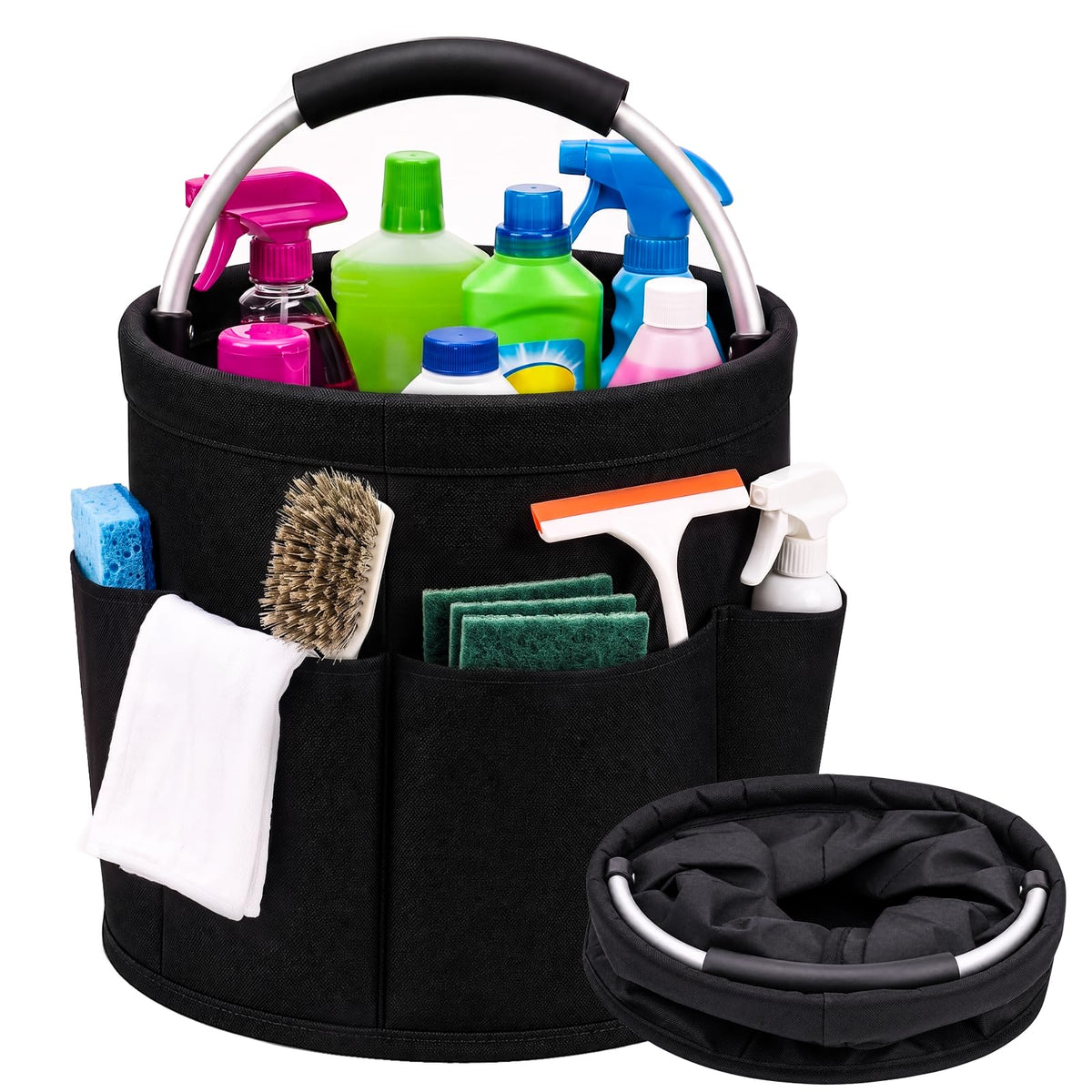 Cleaning Caddy for Cleaning Supplies,17-L,6 Side Pockets - Image 1