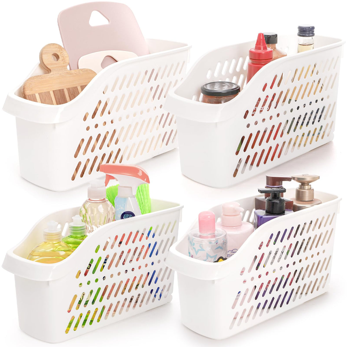 Coloch 4 Pack Plastic Under Sink Organizer with Whee | Under Sink Stor - Image 1