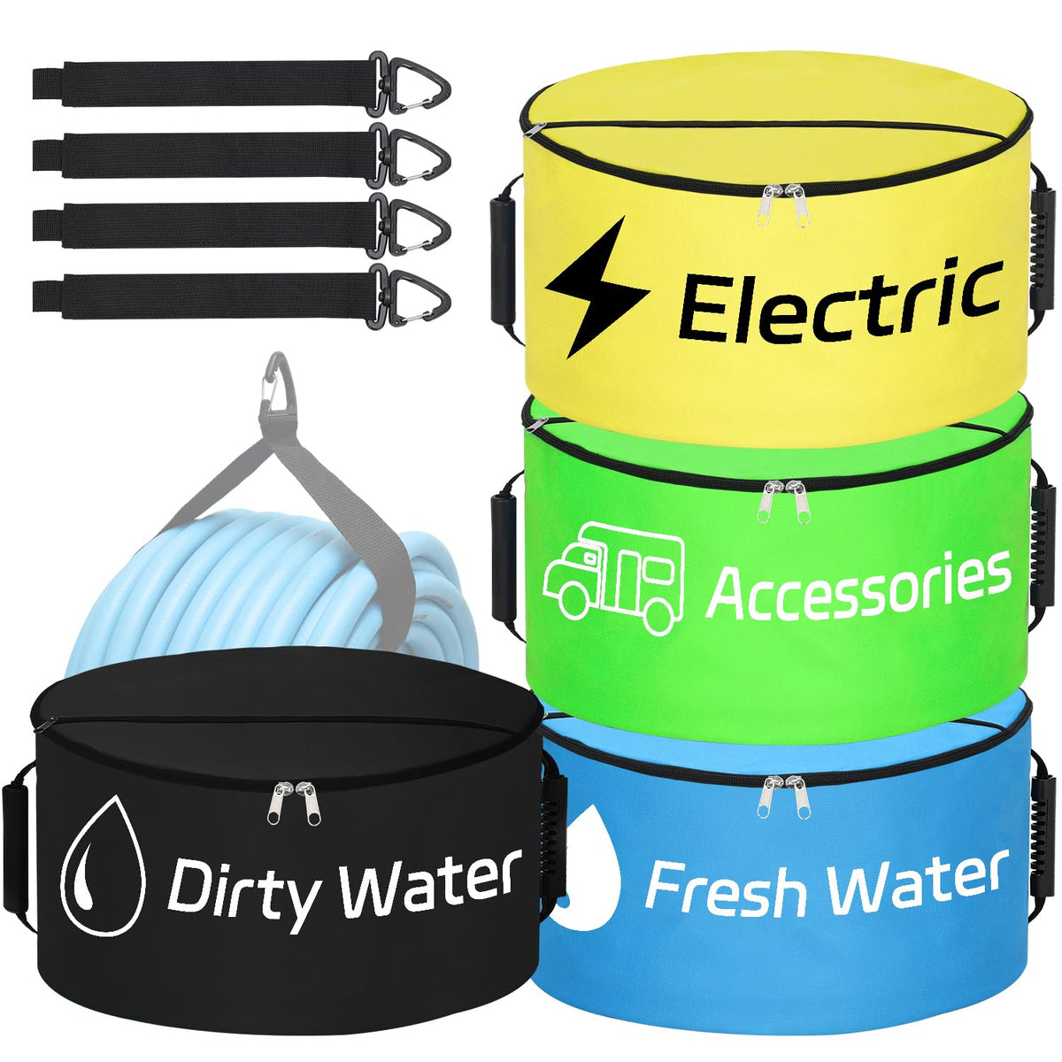 Nilight 4 Pack RV Hose Storage Bag, Waterproof Utility Organizer - Image 1